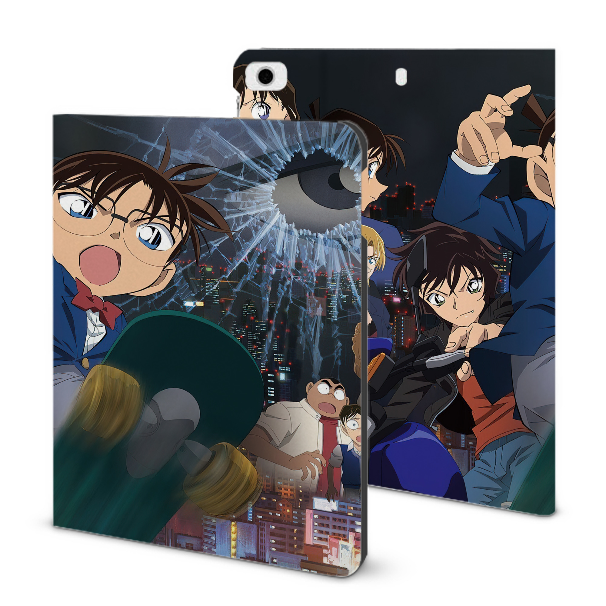 （画像用） 名探偵コナン Detective Conan IPad ケース ブック型 PUレザー TPU 耐衝撃 軽量 薄型 ペン収納なし 全面保護 IPad 各モデル対応